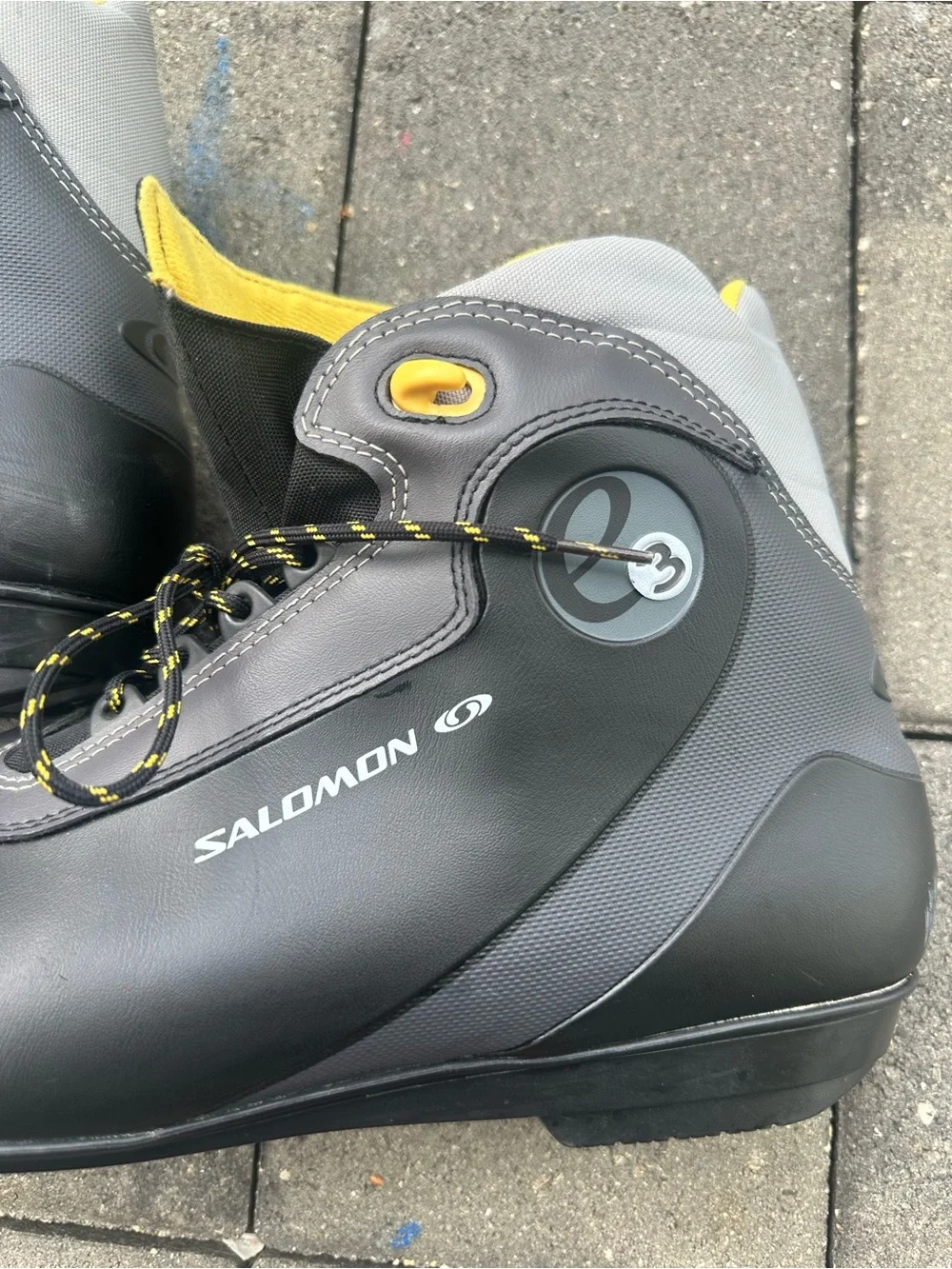 Salomon E3 Cross Country Ski Boots Mens 13.5 Black Grey SNS Profil 88501331